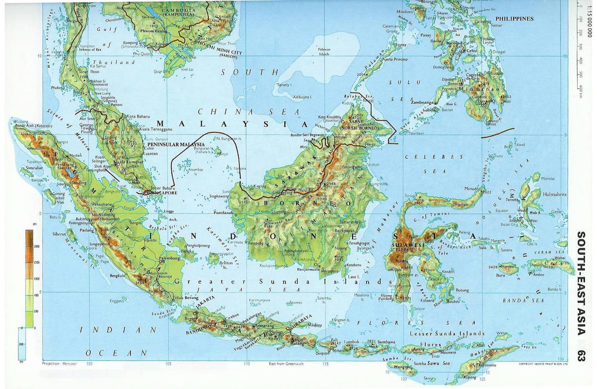 ਨਕਸ਼ਾ ਮਲੇਸ਼ੀਆ ਦੇ topographic